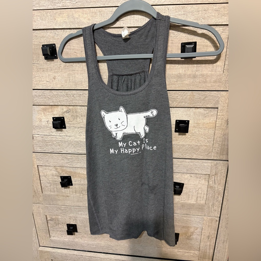Cat Graphic Tank Top - My Cat Is My Happy Place